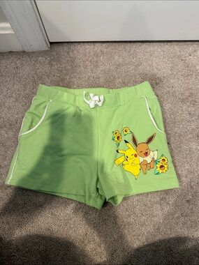 Pokemon Light Green Pikachu & Eevee Shorts